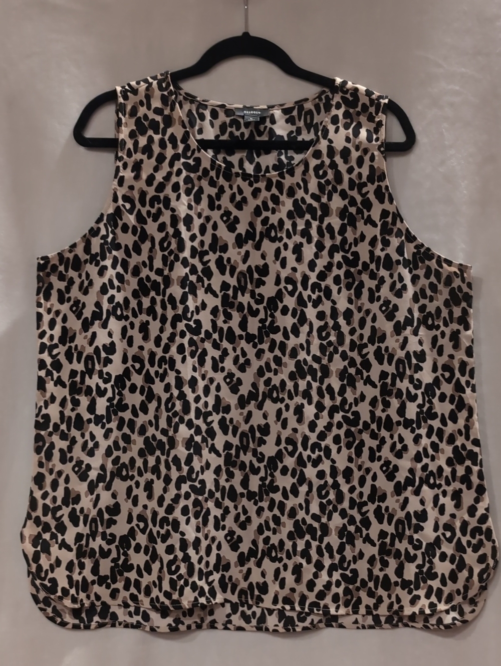 Halogen Beige and Black Leopard Print Sleeveless Camisole
